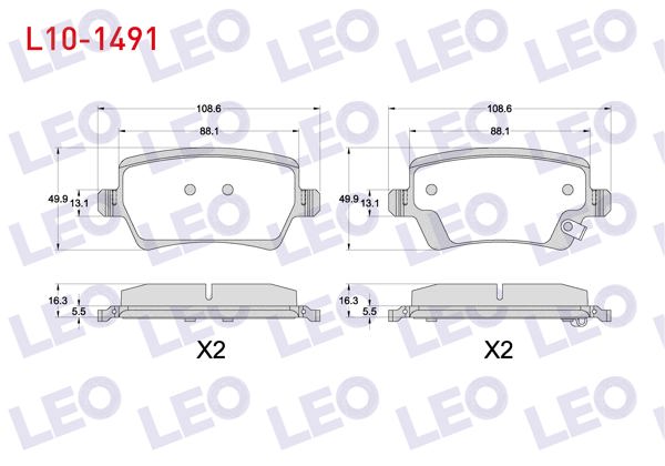 LEO L10-1491 | Fren Balata Arka Ikazlı Chery Omoda 5, Tıggo 8 Pro 2023 -