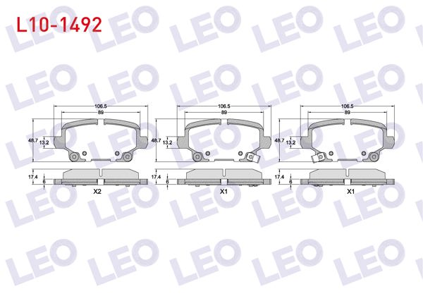 LEO L10-1492 | Fren Balata Arka Ikazlı Opel Insignia B (Z18) 1.5 T-1.5 D-1.6 CDTI-2.0 CDTI 2017 -