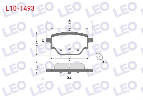 LEO L10-1493 | Fren Balata Arka Peugeot 208 II-2008 II 1.2 Puretech-1.5 Bluehdı 2019-/ Opel Corsa F 1.2-1.5 D 2019 -