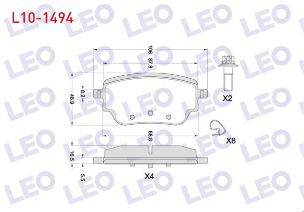 LEO L10-1494 | Fren Balata Arka Mercedes A 180 D-200 (W177) 2018-/ CLA 180 D-200 (C118) 2019 -
