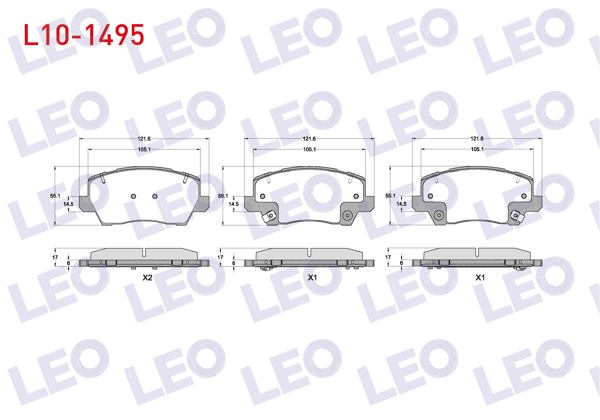 LEO L10-1495 | Fren Balata Ön Ikazlı Kia Picanto (Ja) 1.0 Mpı-1.2 Mpı 2017 -