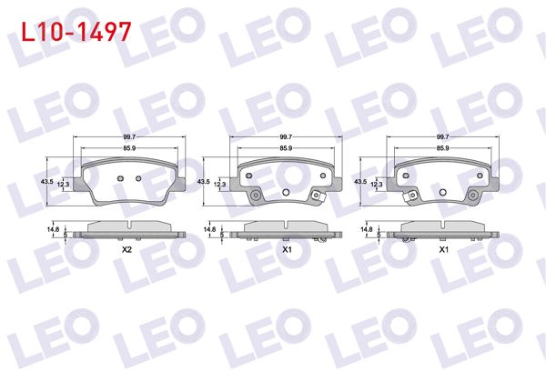 LEO L10-1497 | Fren Balata Arka Ikazlı Hyundai Elantra 2021-/ i20- i30 2021 -