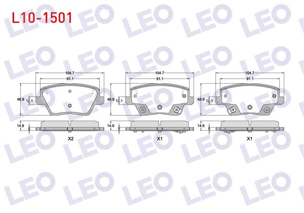 LEO L10-1501 | Fren Balata Arka Ikazlı Hyundai i30 1.4 Mpı-1.4 T-GDI-1.6 CRDI 2016-/ Kia Ceed 1.4-1.4 T-GDI-1.6-1.6 CRDI 2018-/ Xceed 1.6 CRDI 2019 -