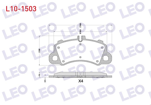 LEO L10-1503 | Fren Balata Ön Porsche Macan (95B) 2014-/ Cayenne (9Ya) 2.9 3.0 4.0 2017-/ Cayenne Coupe (9Yb) 4.0 2019 -
