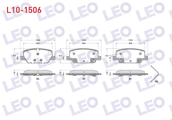LEO L10-1506 | Fren Balata Arka Ikazlı Hyundai Santa Fe IV 2018 -
