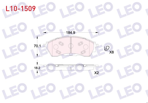 LEO L10-1509 | Fren Balata Ön Ford Ranger 2.0 Ecoblue 2019-/ 2.2 TDCI-3.2 TDCI 2011 -
