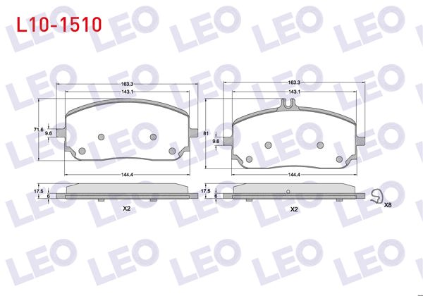 LEO L10-1510 | Fren Balata Ön Ikazlı Mercedes A Serisi (W177) 2018-/ CLA (C118) 2019 -