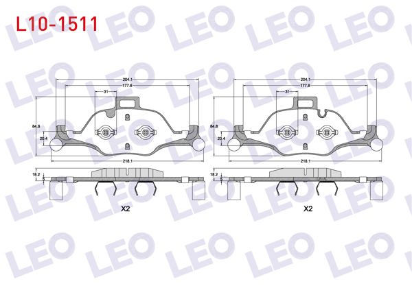 LEO L10-1511 | Fren Balata Ön BMW 5 Serisi (G30, F90) 530 İ 2016 -