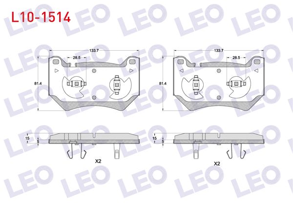LEO L10-1514 | Fren Balata Ön Audi Q5 (Fyb) 2.0 TDI-2.0 TFSI Quattro 2016 -
