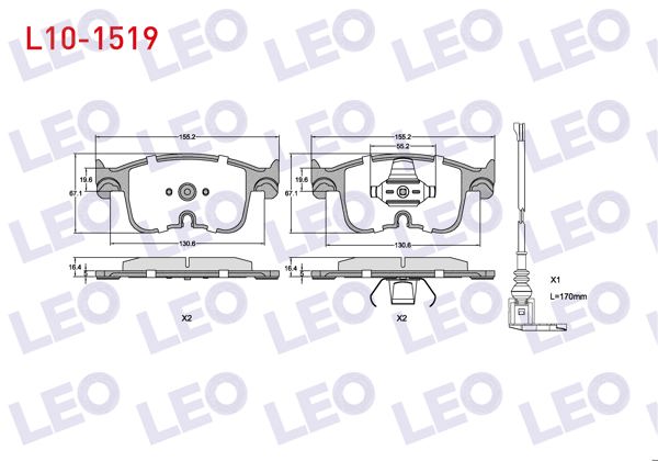 LEO L10-1519 | Fren Balata Ön Volkswagen Golf VIII-Caddy V 2020-/ Audi A3 2020-/ Cupra Formentor, N 2020-/ Skoda Octavia IV 2019-/ Superb IV 2023 -