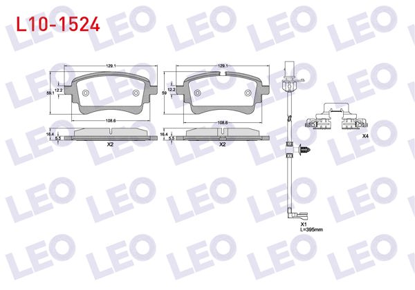 LEO L10-1524 | Fren Balata Arka Volkswagen Touareg 2018-/ Audi A6 2018-/ Q7 2015-/ Q5 2016-/ A8 2017 -