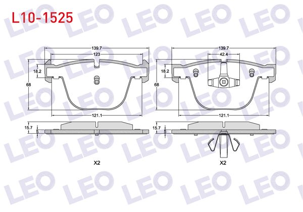 LEO L10-1525 | Fren Balata Arka BMW 7 Serisi (E65) 740 D 2001-/ 5 Serisi (E60) 535 D 2003-2010 / (E60) 540 İ 2003-2010 / X5 (E70) 3.0 D 2007-2012 / 6 Serisi (E63) 650 İ 2004-/ (E63) 630 İ 2004 -