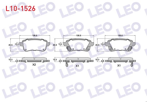 LEO L10-1526 | Fren Balata Arka Ikazlı 16mm Renault Captur II 2020-/ Zoe 2012 -