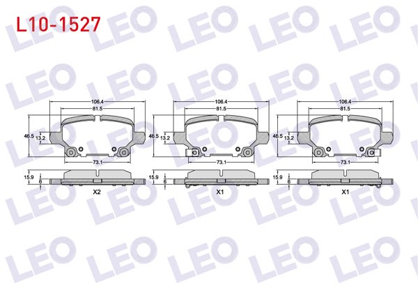 LEO L10-1527 | Fren Balata Arka Opel Insignia B 17-18-20 Jant 2017 -