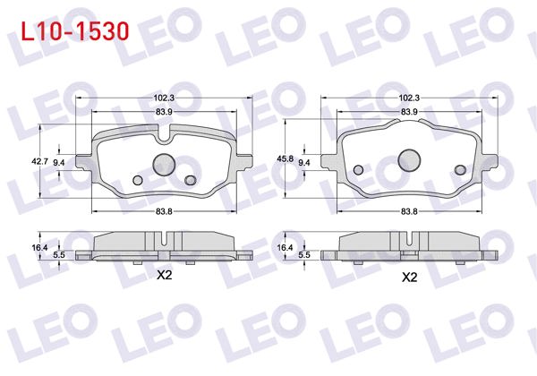 LEO L10-1530 | Fren Balata Arka BMW X1 (U11) 2022-/ BMW 2 (U06, F45) Actıve Tourer 218İ 2021 -