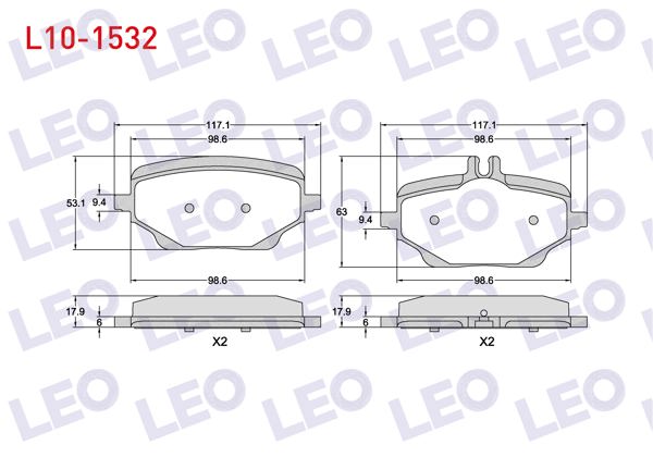 LEO L10-1532 | Fren Balata Arka 18,8mm Mercedes Gle (V167) 2018-/ Gle Coupe (C167) 2019 -