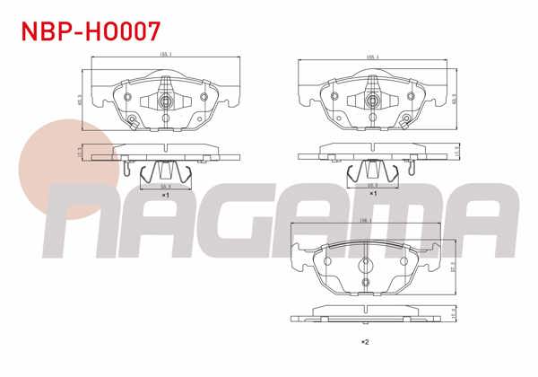 NAGAMA NBP-HO007 | Fren Balata Ön Ikazlı Honda Civic X (Fc) 1.5 Rs 2016 -