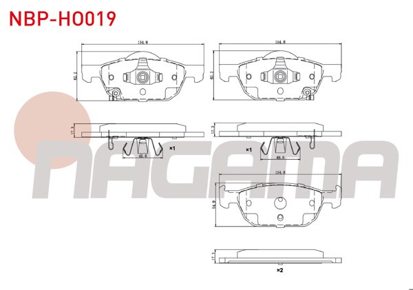 NAGAMA NBP-HO019 | Fren Balata Ön Ikazlı Honda Accord VIII (Cu) 2.0 I-Vtec 2008 -