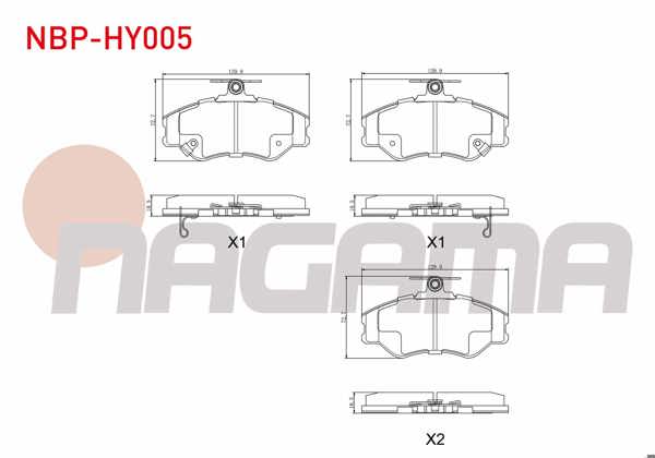 NAGAMA NBP-HY005 | Fren Balata Ön Ikazlı Hyundai H100 2.5 D 1993-2004