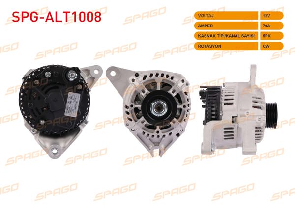 SPAGO SPG-ALT1008 | Alternatör (V Tipi) 12V 70A 5Pk (Alt860) Citroen Saxo 1.5 D 96-04