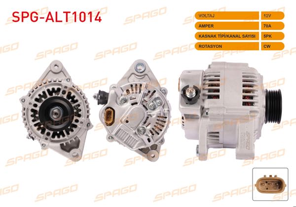 SPAGO SPG-ALT1014 | Alternatör 12V 70A 5Pk (Alt948) Corolla (E10) 1.6İ 92-97-Corolla (E11) 1.6İ 97-02