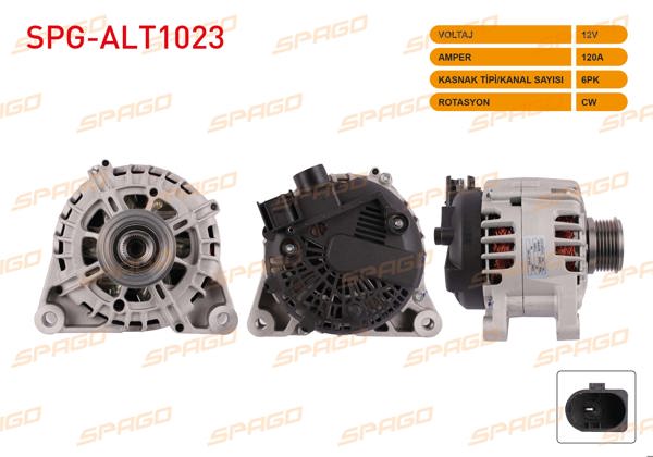 SPAGO SPG-ALT1023 | Alternatör 12V 120A 6Pk (Alt8124) Focus III-Fiesta VI-Courıer 14-23-Connect 13-22 (Dizel Araclar İçin)