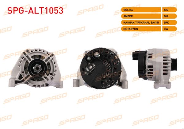 SPAGO SPG-ALT1053 | Alternatör 12V 90A 5Pk (Alt440) Linea 07-17-Egea 15-24-Punto 09-17 (1.2 1.4 Benzinli Araclar İçin)