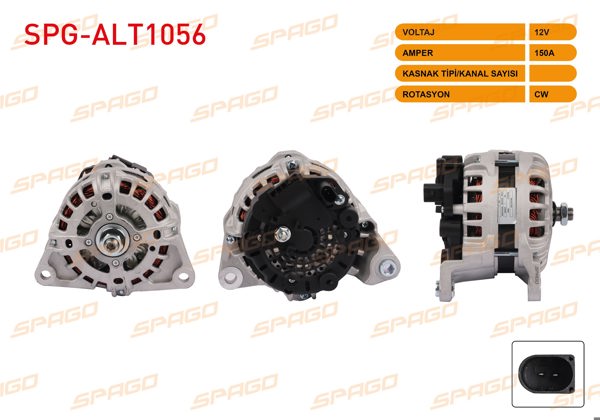 SPAGO SPG-ALT1056 | Alternatör 12V 150A (Alt3932) Ducato 11-/ Boxer 11-/ Jumper 11-/ Daily VI 14-(3.0 Dizel Araclar İçin)