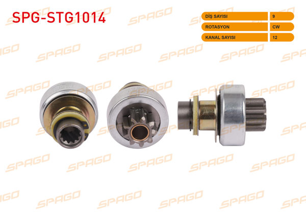 SPAGO SPG-STG1014 | Mars Dişlisi 9 Dıs Cw 12 Kanal Fiat 131 / Tipo / Tempra / Uno