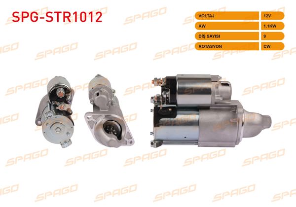 SPAGO SPG-STR1012 | Marş Motoru 12V 1.1Kw 9 Dıs Cw (Str3063) Astra H J-Insignia-Zafira-Meriva / Cruze 09-14 (1.6 Benzinli Araclar İçin)