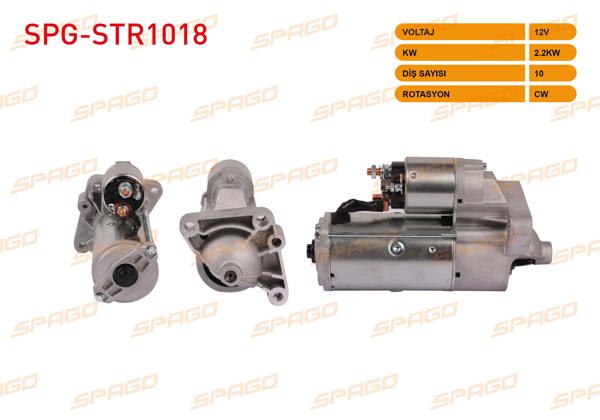 SPAGO SPG-STR1018 | Marş Motoru 12V 2.2Kw 10 Dıs Cw (Str3454) Master II-Laguna II-Espace (2.2 2.5 DCI Araclar İçin)