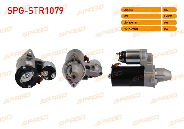 SPAGO SPG-STR1079 | Marş Motoru 12V 1.4Kw 10 Dıs Cw Doblo 10-23-Fiorino 10-24-Egea 15-24 (1.3 Mjt Start-Stoplu Araclar İçin)
