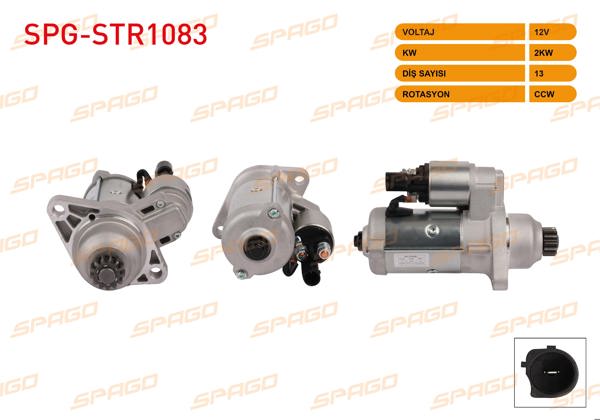 SPAGO SPG-STR1083 | Marş Motoru (V Tipi) 12V 2Kw 13 Dıs Ccw (Str3478) Passat B7 B8-Golf VI VII-Polo V VI (TDI Otomatik Şanzıman Start-Stoplu Araclar İçin)