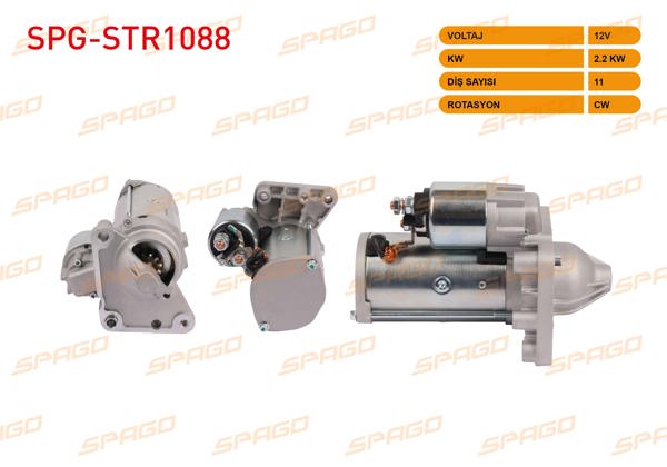 SPAGO SPG-STR1088 | Marş Motoru 12V 2.2Kw 11 Dıs Cw (Str3190) Partner Expert 207 307 407 508 / Berlingo Jumpy C3 C4 C5 (1.5 1.6 HDI Araclar İçin)