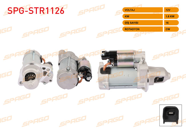 SPAGO SPG-STR1126 | Marş Motoru 12V 1.6Kw 16 Dıs Cw (Str4845) Honda Civic 1.5T 16 -