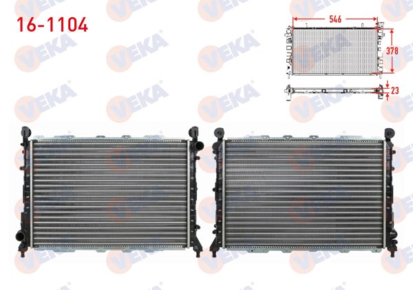 VEKA 16-1104 | Su Radyatörü Mekanik Alfa Romeo 145 (930) 1.4 M-T Ac + /-1994-2001