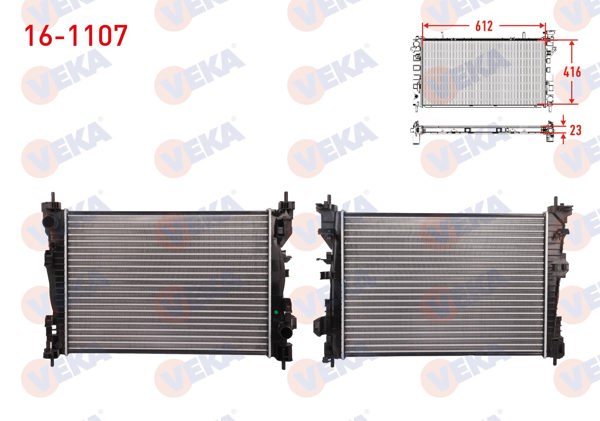 VEKA 16-1107 | Su Radyatörü Mekanik Alfa Romeo Giulietta (940) 1.4 Tb M-T Ac + /-2010 -