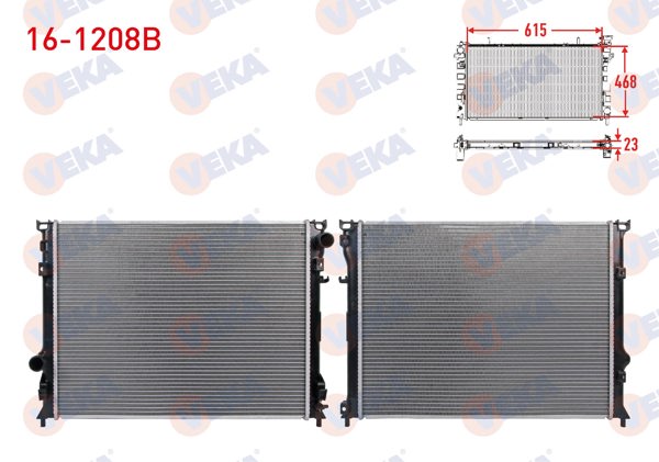 VEKA 16-1208B | Su Radyatörü Brazing Chrysler 300 C 2.7-3.0 Crd-3.5-6.1 A-T / M-T 2004-2011 / Lancıa Thema (Lx) 3.0 Crd A-T / M-T 2011 -