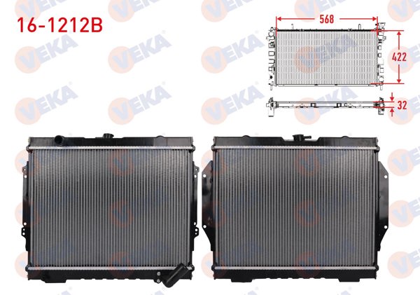 VEKA 16-1212B | Su Radyatörü Brazing Jeep V32 M-T 1992-1996