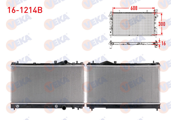 VEKA 16-1214B | Su Radyatörü Brazing Chrysler Neon 2.0 16V 1995-1998 A-T / M-T