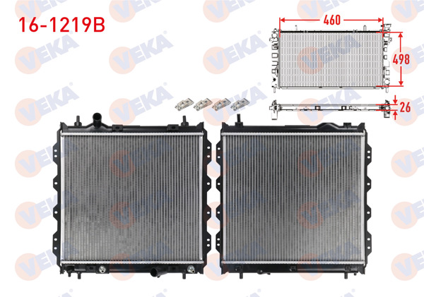 VEKA 16-1219B | Su Radyatörü Brazing Chrysler Pt Cruiser 2.0, 2.4 2000-2010 A-T / M-T