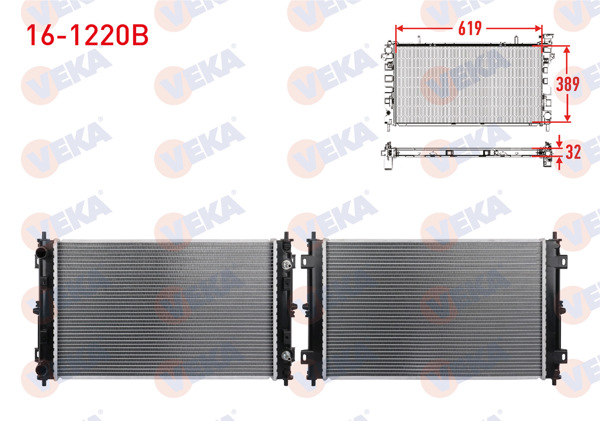 VEKA 16-1220B | Su Radyatörü Brazing Chrysler Stratus Cabrıo (Ja) 2.0, 2.5 1995-2001 A-T