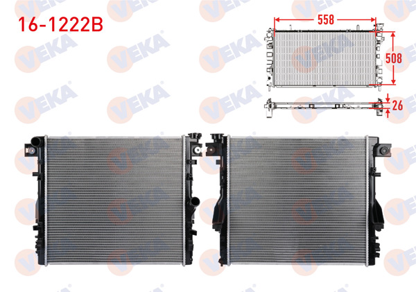 VEKA 16-1222B | Su Radyatörü Brazing Jeep Wrangler III (Jk) 2.8 Crd, 3.6 V6, 3.8 2007-M-T