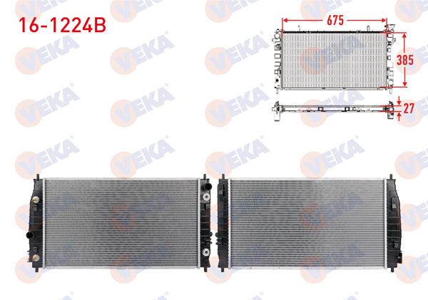 VEKA 16-1224B | Su Radyatörü Brazing Chrysler 300M (Lr) 2.7, 3.5 1998-2004 A-T