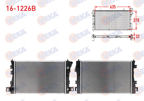 VEKA 16-1226B | Su Radyatörü Brazing Chrysler Vısıon 3.3, 3.5 1992-1998 A-T / M-T