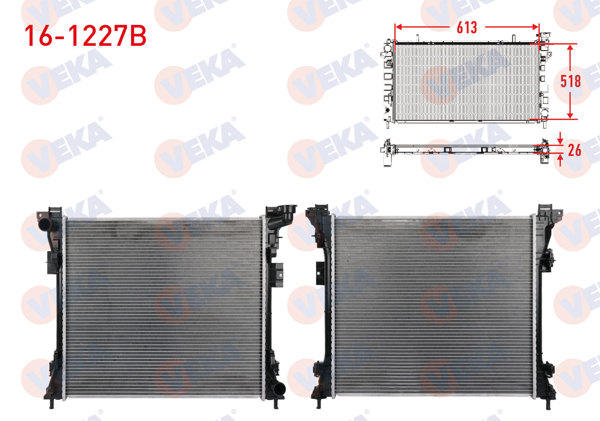 VEKA 16-1227B | Su Radyatörü Brazing Chrysler Voyager V (Rt) 3.8 2007-A-T / M-T