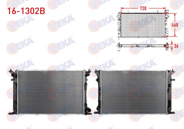 VEKA 16-1302B | Su Radyatörü Brazing Audi A4 2.0, 3.0 D, 3.2İ 2007 -