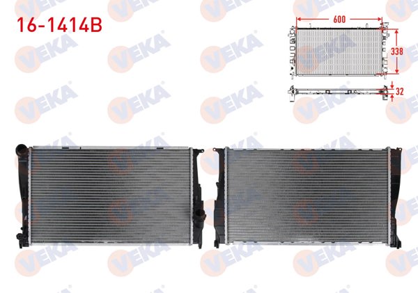 VEKA 16-1414B | Su Radyatörü Brazing BMW 3 Serisi (E90) 320 D A-T / M-T Ac + /-2005-2011