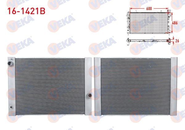 VEKA 16-1421B | Su Radyatörü Brazing BMW 5 Serisi (E60) 520İ-525İ-530İ A-T 03-10 / 6 Serisi (E63) 630İ-645 Ci A-T 04-/ 7 Serisi (E65-E66) 730İ-735İ-740İ-745İ-750 Li-760 Li A-T 01-09