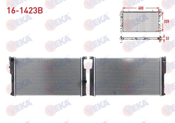 VEKA 16-1423B | Su Radyatörü Brazing BMW 1 Serisi (F20,F21) 116 D-116İ-118İ-120 D-120İ A-T 2010-/ 2 Serisi (F22,F87) 220 D A-T 2013-/ 3 Serisi (F30) 316İ-318 D-320 D-320İ A-T 2011 -